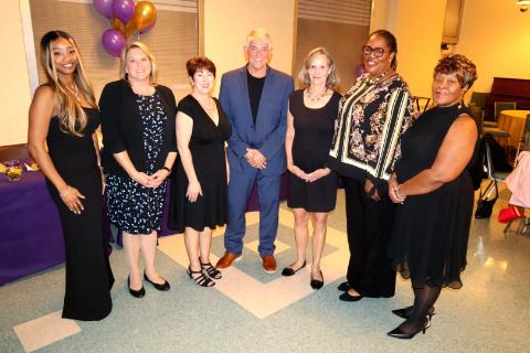 board members 15 year anniversary dinner with Judge Susan Baker Ross